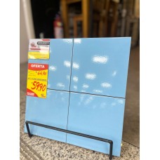 Piso 20x20 Bold 120008 Acqua Azul  Cerâmico Esmaltado Karina 
