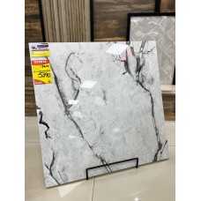 Piso Semi Gres Alicante White Polido Clássico Extra Lume 85X85