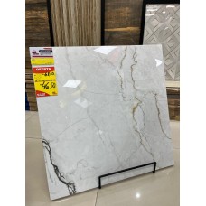 Piso Semi Gres Calacata Gold Polido Essencial 85x85 Extra Lume